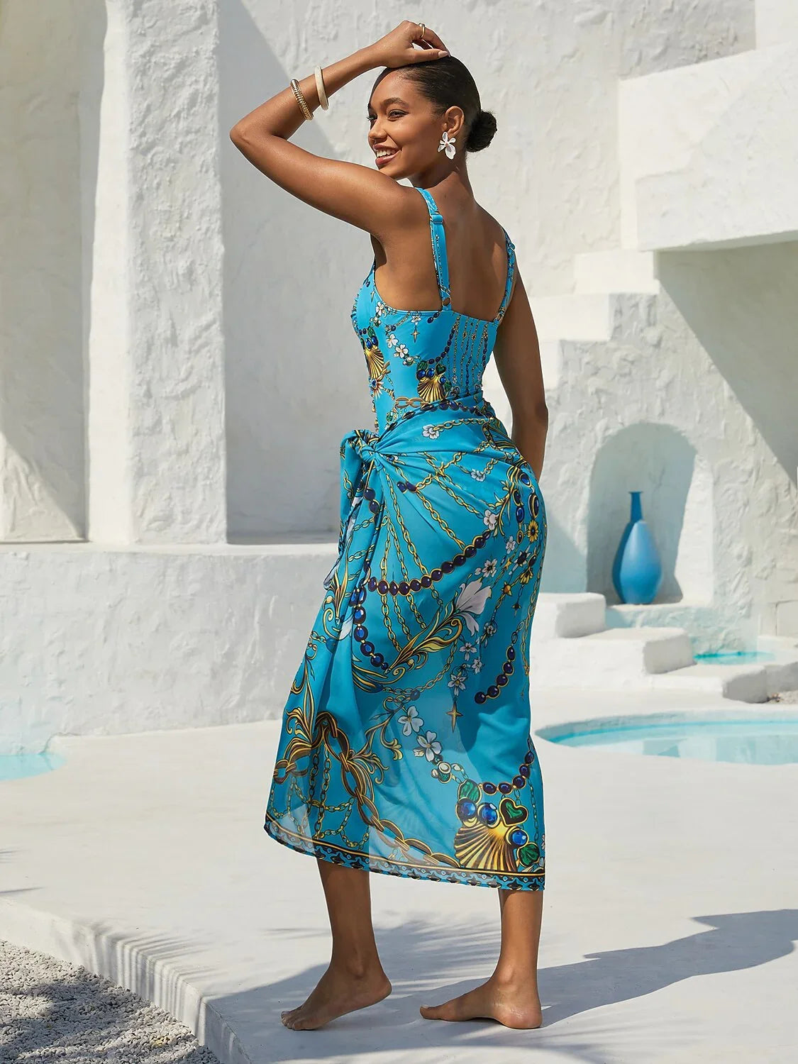 Vintage Jewelry Flowy Chiffon Two-Way Cover Up