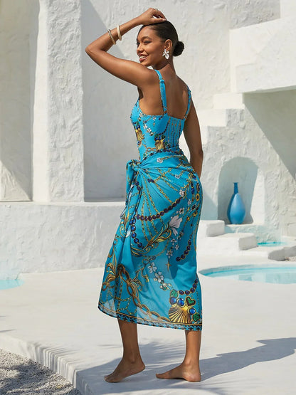 Vintage Jewelry Flowy Chiffon Two-Way Cover Up