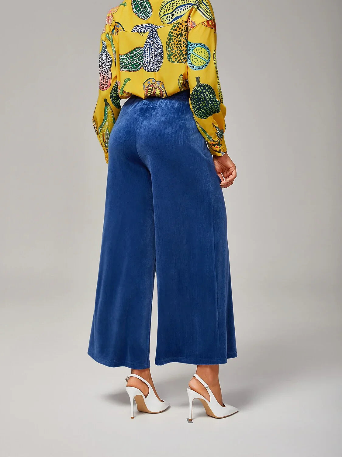 Stretch Corduroy Wide Leg Trousers