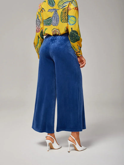 Stretch Corduroy Wide Leg Trousers