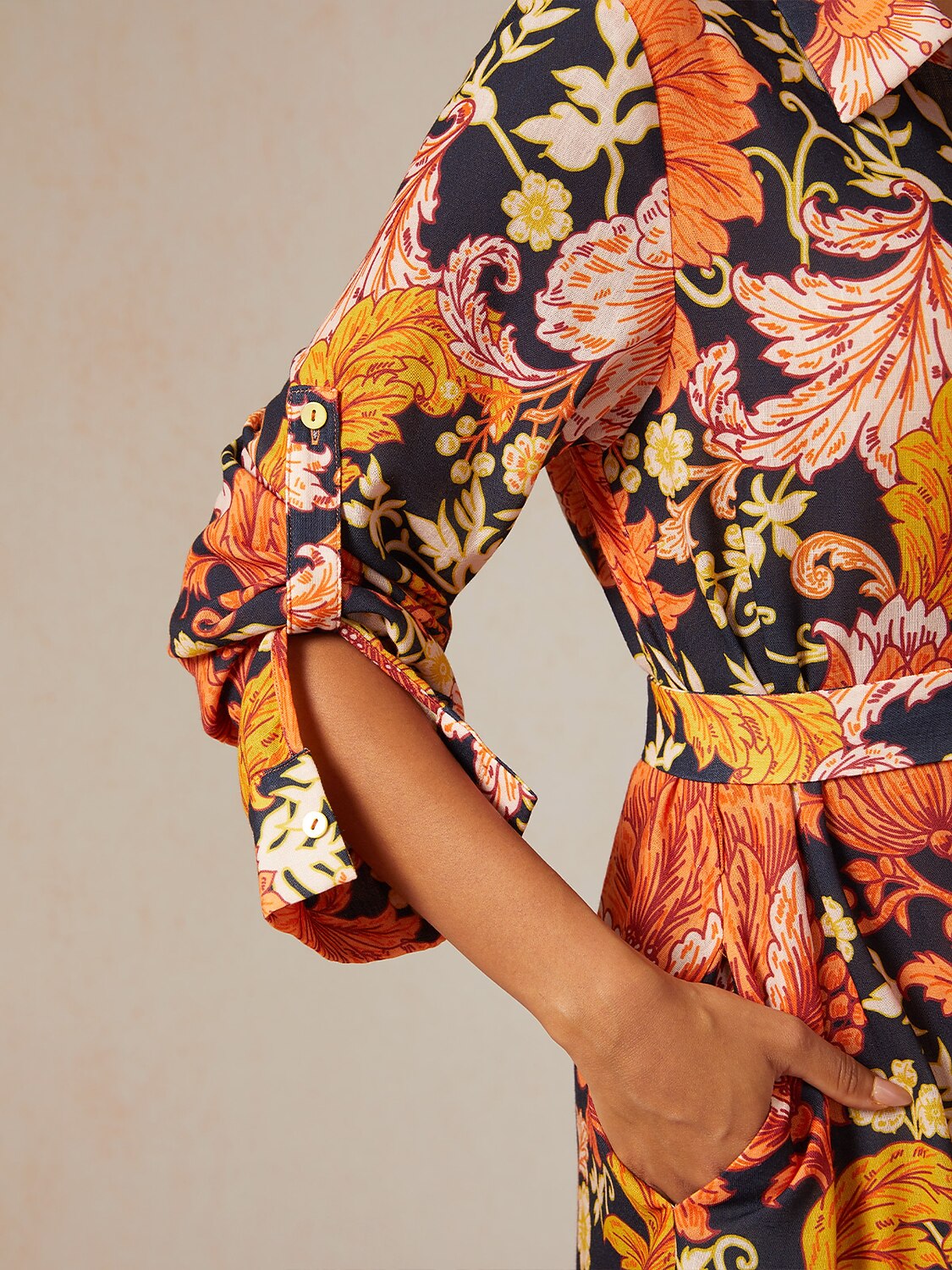 Sienna Garden Linen Look Shirt Dress