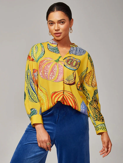 Casual Drop Shoulder Stand Collar Shirt