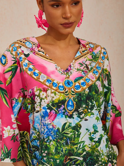 Coral Riviera Silky Satin Top