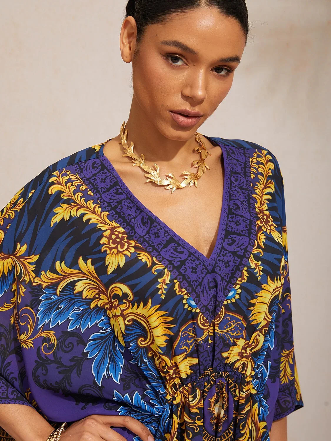 Vintage Jewelry Chiffon Vacation Kaftan