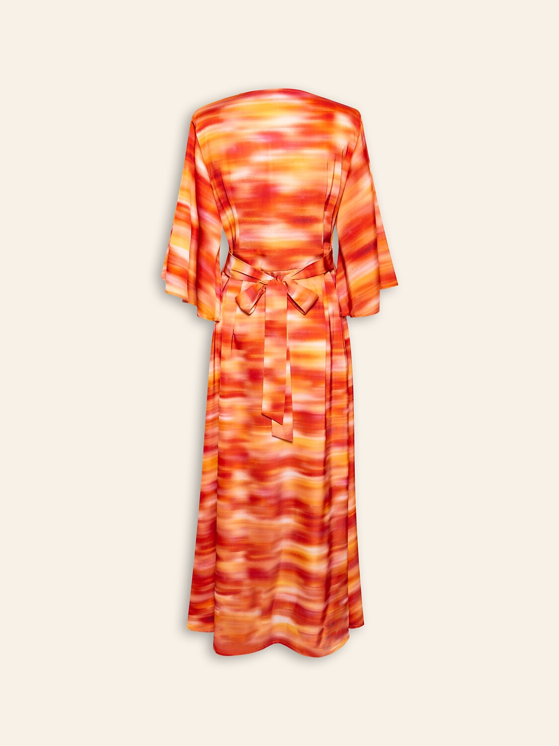 Shading Print V-Neck Maxi Dress