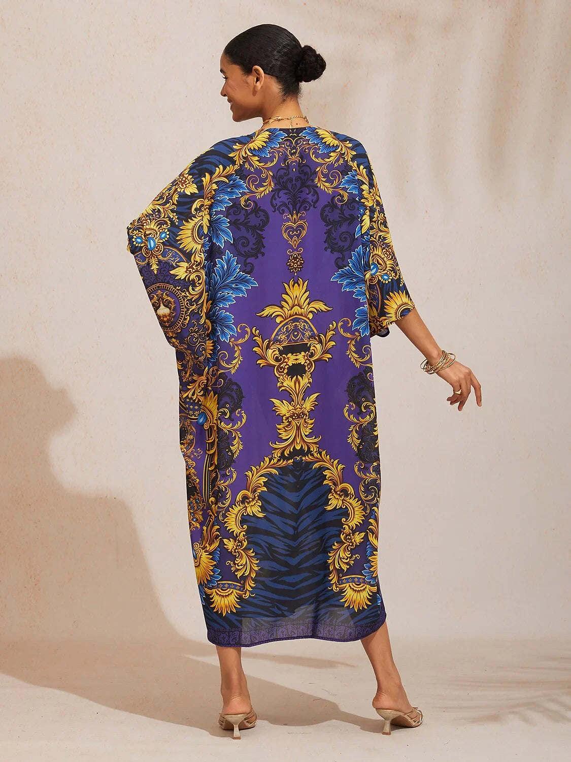 Vintage Jewelry Chiffon Vacation Kaftan