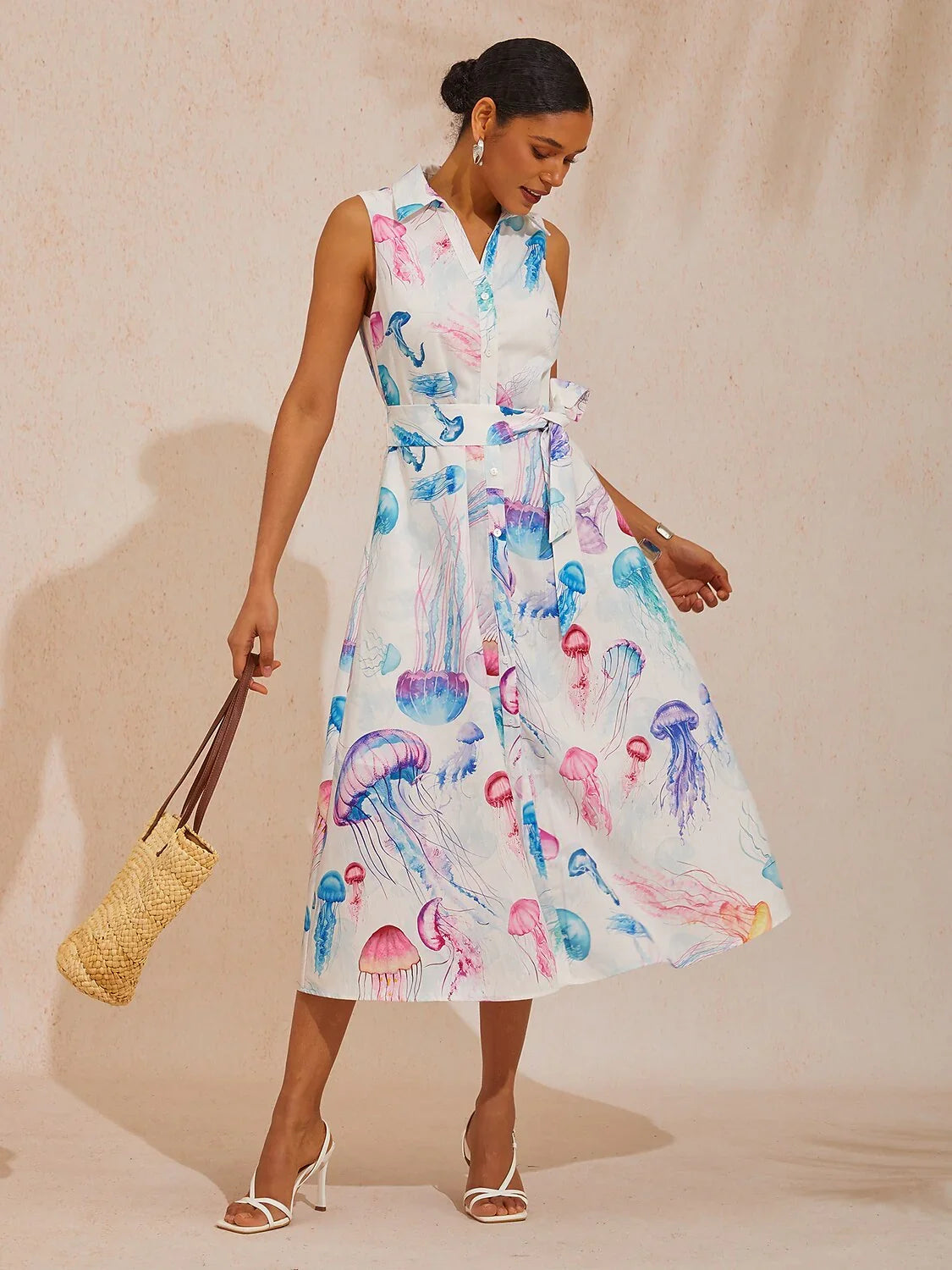 Robe Longue Effet Lin Méduse Éthérée