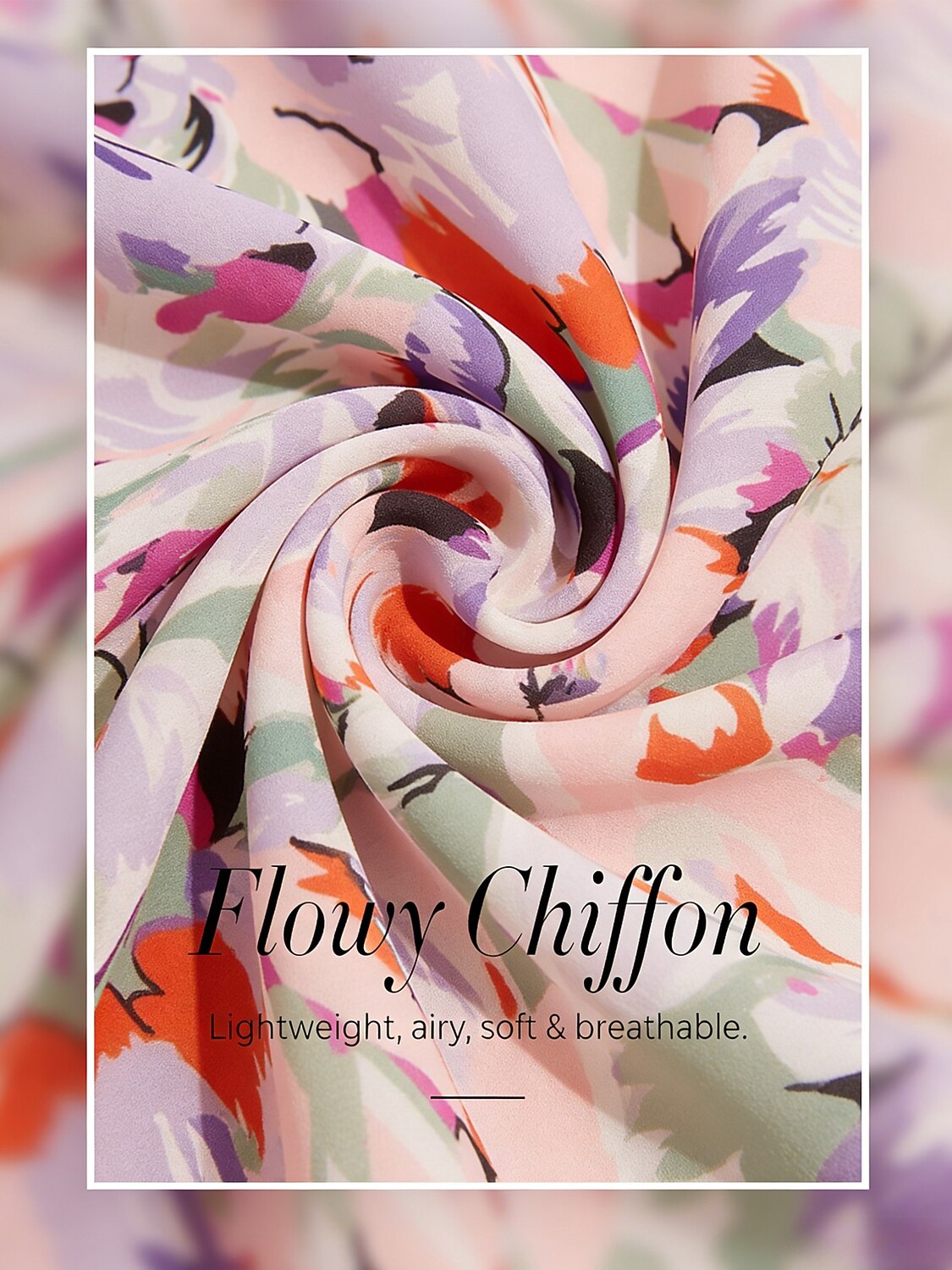 Ocean Paisley Flora Chiffon Layered Blouse